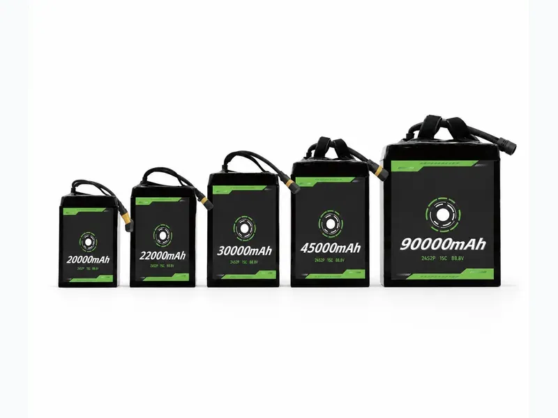 Custom pouch lithium battery pack for thin OEM devices with protection PCB, lead wires, and connector planning