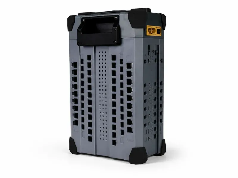 Industrial 44.4V-52.78V 12Ah-45Ah UAV lithium battery pack with rugged vented housing and yellow connector